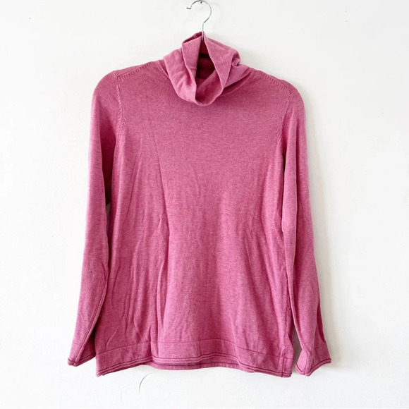 J Jill Rose Heather Pink Turtleneck Women’s‎ Size Large Petite Cozy Grandma New! - Picture 2 of 8